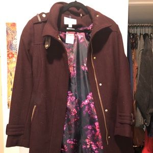 Cole Haan Maroon/Purple Long Coat